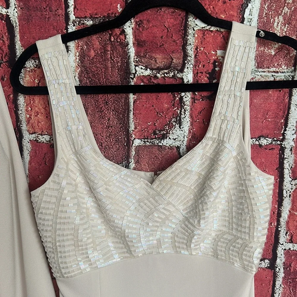 Daymor Couture Cream Dress and Jacket Set - Size 6